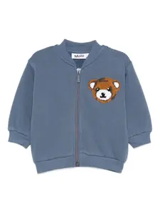 Толстовка на молнии с вышивкой в виде плюшевого мишки Molo, синий