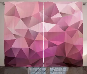 Штора ABAKUHAUS в стиле "Абстрактный рустик", треугольно-ромбовидной формы, универсальная, для гостиной, с петлями и крючками, 280 x 175 см, розово-розовая, высушенная роза Abakuhaus