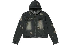 THUG CLUB Джинсовая куртка SS24 унисекс черная