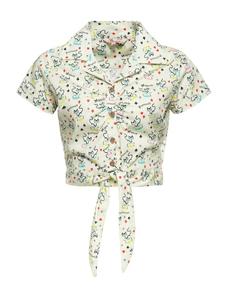 Блуза Queen Kerosin Retro Cats, бежевый