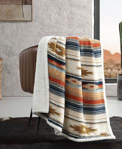 Плед Coyote Sands Sherpa, 60 x 50 дюймов Wrangler, Brown, Navy