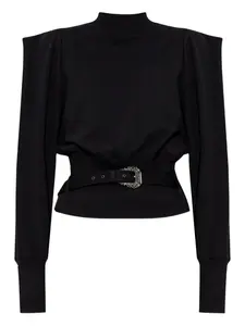 Хлопковая толстовка с поясом Versace Jeans Couture, черный