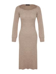 Вязаное платье Trendyol, Light brown