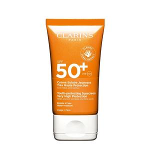 Солнцезащитный крем sun care youth-protecting facesunscreen spf50+ Clarins, объем 50 мл.