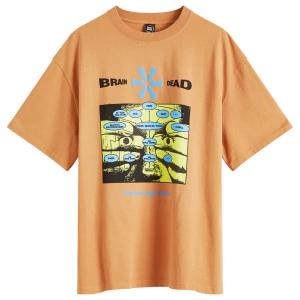 Футболка с надписью «Информационный век оккультизма» Brain Dead, цвет cumin