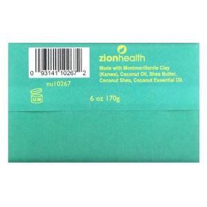 Мыло Zion Health Ancient Clay с маслами кокосом и ши, 170 г