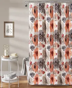 Занавеска для душа Leah, 72 x 72 дюйма Lush Décor, coral
