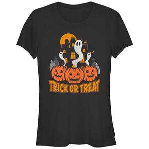 Детская футболка с рисунком Trick Or Treat Ghosts, черный