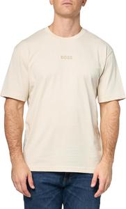 Мужская хлопковая футболка BOSS Tonal Center Logo, Almond Milk Cream