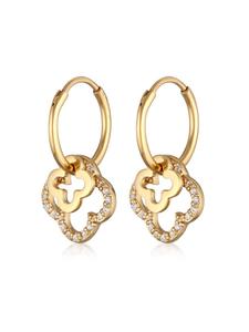 Elli Серьги из серебра 925 пробы в форме клеверного листа с золотым покрытием