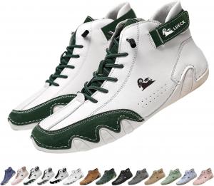 Мужские и женские ортопедические ботинки Чакка ручной работы из кожи, водонепроницаемые легкие ботинки для вождения, удобные для прогулок и нескользящие для походов Generic, белый/зеленый