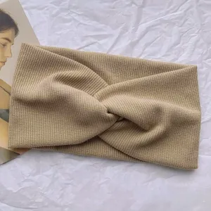 Ребристая повязка на голову для женщин, широкая Miniministore, цвет Beige