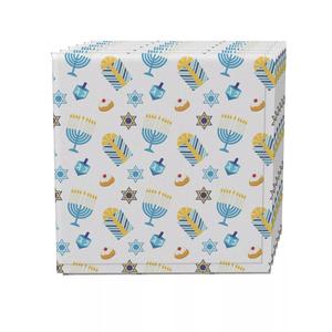 Набор салфеток, 100 % полиэстер, набор из 4 шт., 18x18 дюймов, милые меноры и звезды