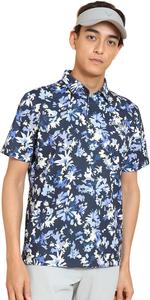 Мужская поло-рубашка Callaway C25134113 с коротким рукавом (цветочный принт, впитывающая влагу, быстросохнущая), для игры в гольф, темно-синий