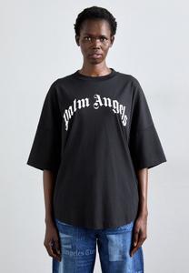 Футболка Palm Angels CURVED LOGO TEE, Black/Off White/Black