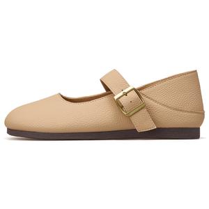 Туфли Мэри Джейн на плоской подошве женские Joy&Mario, Apricot