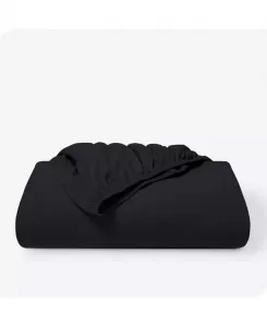 Простыня на резинке из органического хлопкового джерси Bare Home, black
