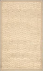 Ковер SAFAVIEH, 77 x 122 см, из коллекции натуральных волокон, Natural & Beige, дизайн с деревенской кантовкой из сизаля, простой уход, идеально для помещений с высокой проходимостью: прихожая, гостиная, спальня (NF156A)