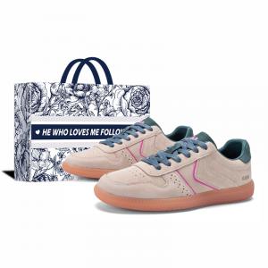 Kappa Женские противоскользящие износостойкие низкие скейтерские кеды Khaki Pink (в подарочной упаковке), цвет Khaki Pink (Shopping Bag)