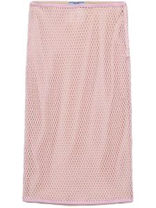 Юбка миди из хлопковой сетки Prada, розовый