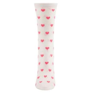 Женские носки с принтом в виде сердечек из смесового кашемира Memoi, Ivory