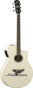Акустико-электрогитара Yamaha APX600 VW с тонким корпусом, винтажный белый