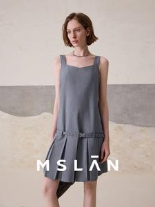 Платье-жилет Mslan плиссированное, серый