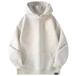 Толстовка Unisex Hooded Moderate Heavyweight Mackyo, белый heather серый[500g fleece-lined r608]