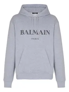 Худи с логотипом BALMAIN, серый