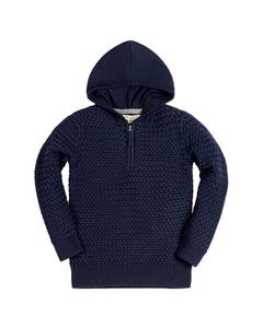 Толстовка с капюшоном из фактурной пряжи HOPE & HENRY, синий