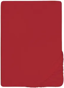 Простыня Biberna на подкладке "Пепе", мягкая махровая ткань стрейч 90-100х190-200 см, 1 шт., красный