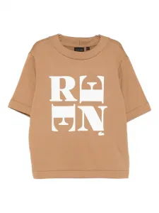 Футболка с графичным принтом Lacoste, коричневый