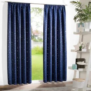 Штора Sarin с тесьмой для сборки, 1 шт., непрозрачная, термо, тепло- и холодоизоляционная, затемняющая, гардина, штора Weckbrodt, Nachtblau