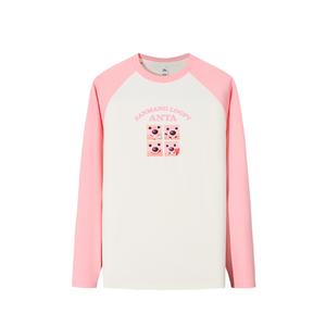 Женская футболка с длинными рукавами ANTA, белый/розовый