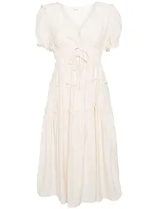 Ярусное платье миди со складками B+Ab, белый
