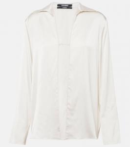 Шелковая блузка Ноут Jacquemus, Off-White