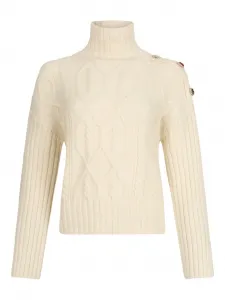 Шерстяная водолазка с украшенными стразами пуговицами Liu Jo, нейтральный