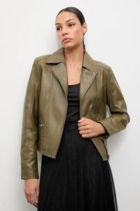 Кожаная байкерская куртка Answear.Lab,  зеленый