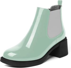 Женские модные ботильоны ROSERWISH с круглыми носками, эластичной шнуровкой, удобным массивным низким каблуком 2,5 дюйма