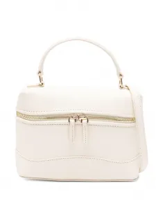 Сумка-тоут из зернистой кожи SANDRO, нейтральный