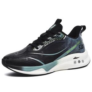 Kuding Нескользящие легкие беговые кроссовки мужские - черный голубой, цвет Black Cyan