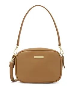 Классическая светло-коричневая сумка с ремешками Kazar, коричневый