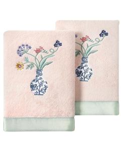 Набор из двух полотенец для рук Stella из турецкого хлопка с вышивкой Linum Home, цвет blush