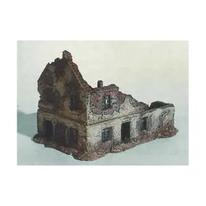 Дом - 2-этажный, разрушен, Terrain - Resin (20mm) (Monday Knight Productions)