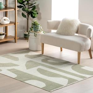 Ковер nuLOOM, 239 x 305 см, коллекции Versa, двусторонний, машинная стирка, устойчивость к пятнам, удобство хранения, сертификат Oeko-TEX, цвет Grania Light Green