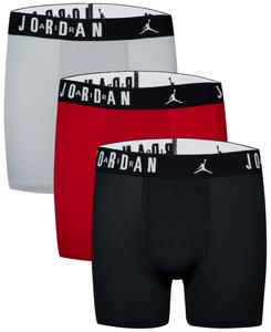 Комплект из 3 трусов-боксеров Dri-FIT для мальчиков 8-20 лет Jordan, Gray/Red/Black