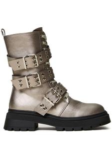Ботинки TWINSET с ламинированным ремешком шириной 50 мм, серебряный