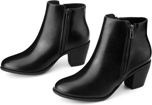 Ботинки Perphy на щиколотку с средним каблуком, на молнии, элегантные челси для женщин, Black