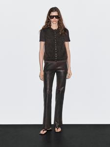 Жилет из смеси альпаки Massimo Dutti, шоколадный