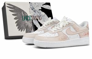 Nike Детские низкие кожаные кроссовки Air Force 1 LE для скейтбординга, розово-белые, для подростков